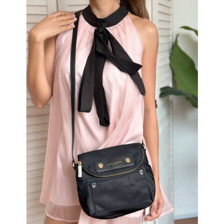 ORIG PRELOVED  MJ Preppy Nylon Mini Natasha Crossbody Bag Black