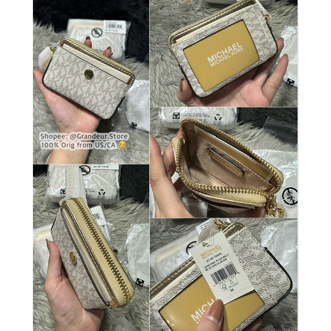 SALE! ORIG & IMPORTED MK Medium Logo Chain Zip Card Case Wallet