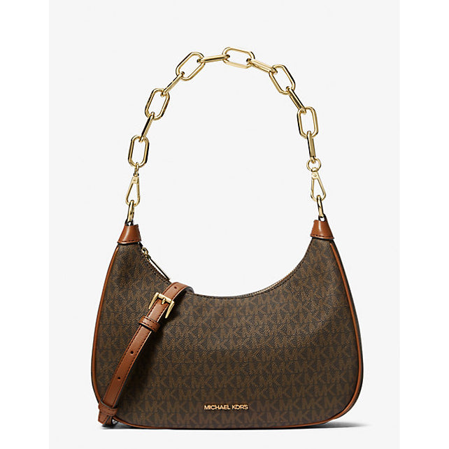 ORIG & IMPORTED MK Cora Large Signature Logo Shoulder Bag BROWN