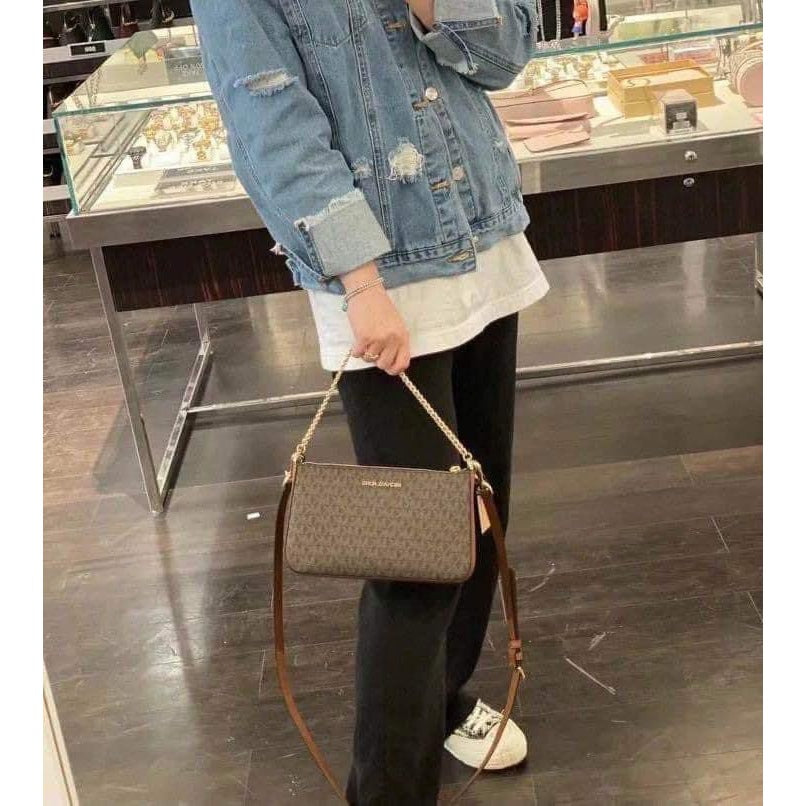 ORIG & IMPORTED MK Jet Set Medium Shoulder Chain and Crossbody Bag Brown