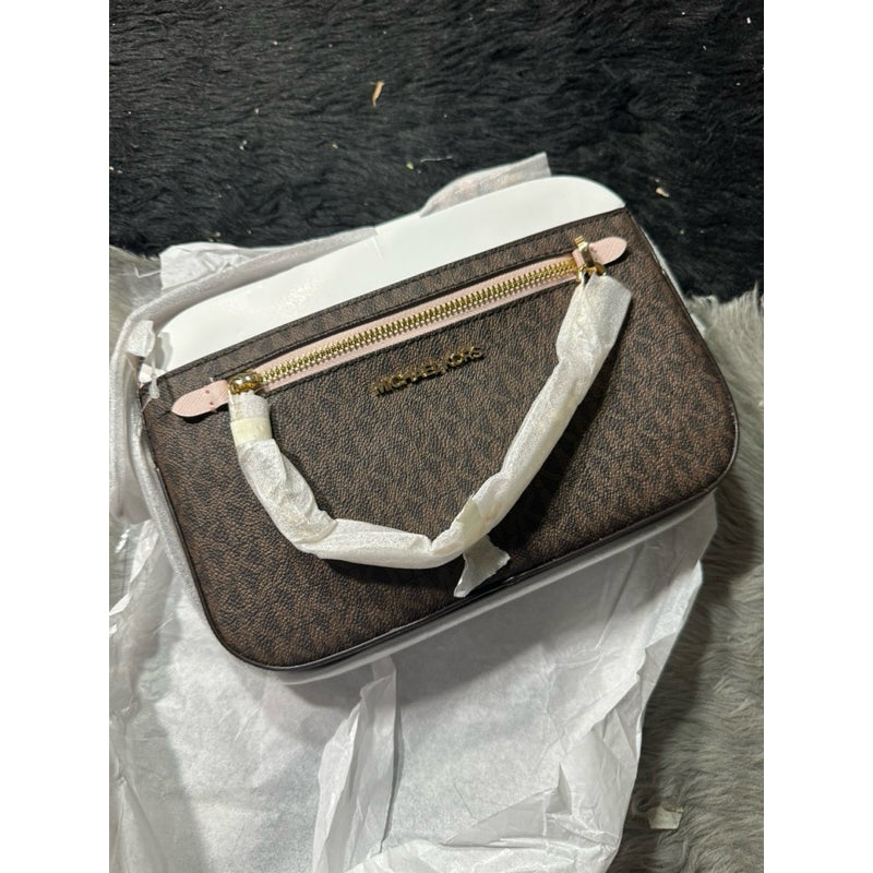 ORIG & IMPORTED MK Jet Set Chain Large Logo Crossbody Bag in Brown/Pink