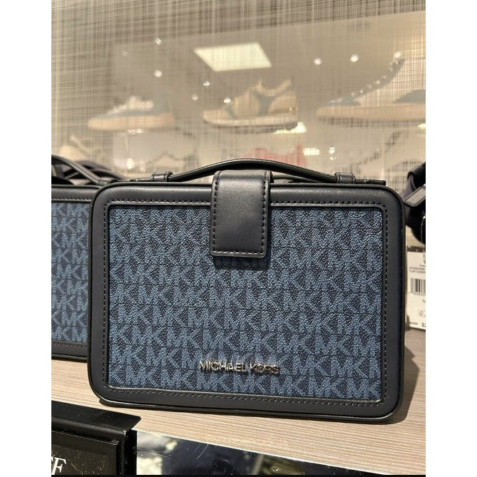 ORIG & IMPORTED MK Cooper BLUE Box Top Handle Crossbody Men's Bag