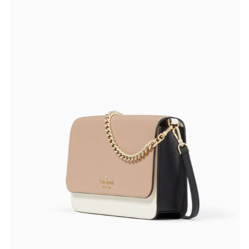 ORIG & IMPORTED KS Madison Flap Convertible Crossbody Bag in Beige/White