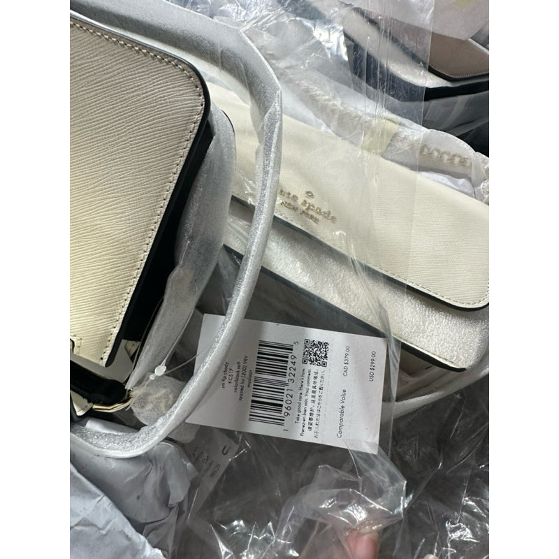 ORIG & IMPORTED KS Madison Flap Convertible Crossbody Bag in Beige/White