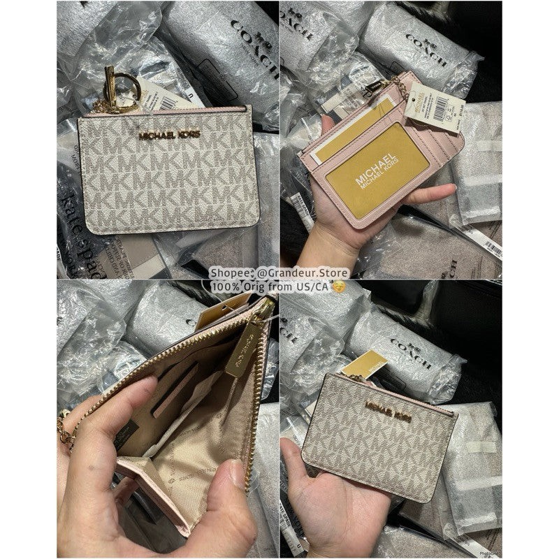 ORIG & IMPORTED MK Jet Set Travel Small Slim Coin Pouch ID Card Wallet
