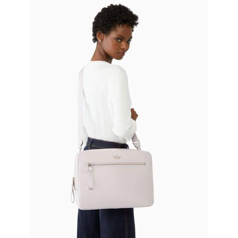 ORIG & IMPORTED KS Chelsea Nylon Laptop Bag Sleeve With Strap - Black/Lilac