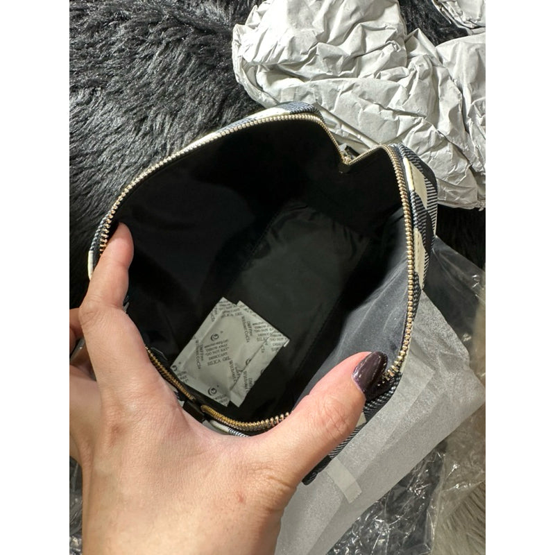ORIG & IMPORTED KS Chelsea Medium Cosmetics Nylon Pouch in Black / Floral