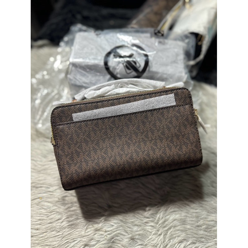 ORIG & IMPORTED MK Medium Logo Smartphone Crossbody Bag in BROWN