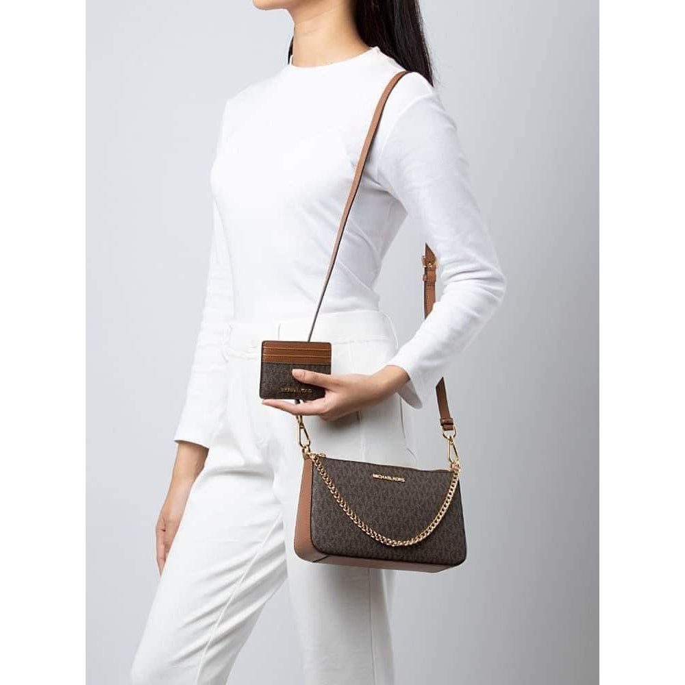 ORIG & IMPORTED MK Jet Set Medium Shoulder Chain and Crossbody Bag Brown