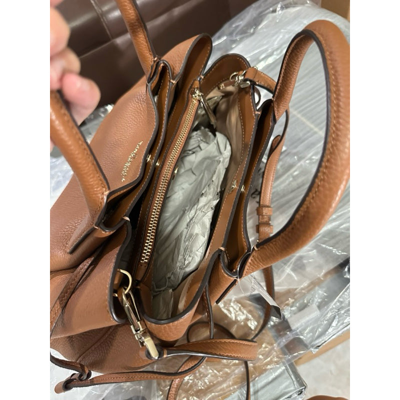 ORIG & IMPORTED KS Dumpling Large Satchel Bag in Brown Warm Gingerbread