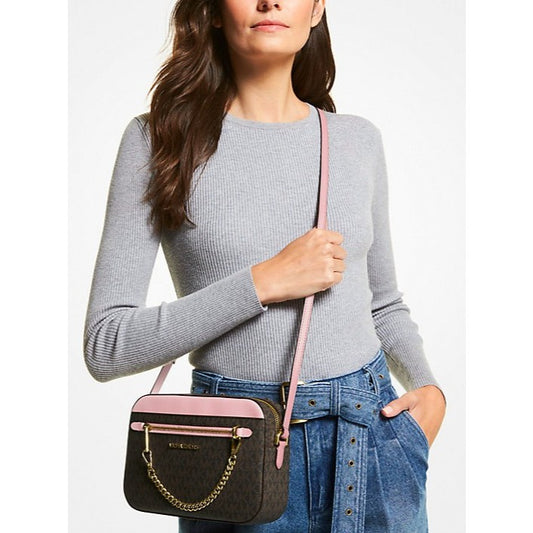 ORIG & IMPORTED MK Jet Set Chain Large Logo Crossbody Bag in Brown/Pink