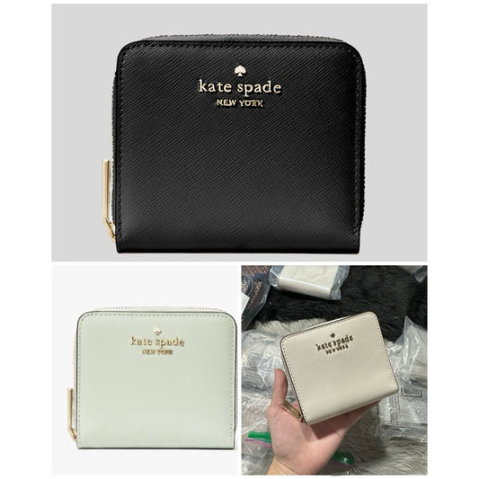 ORIG & IMPORTED KS Staci Small Zip Around Wallet in Black White Green