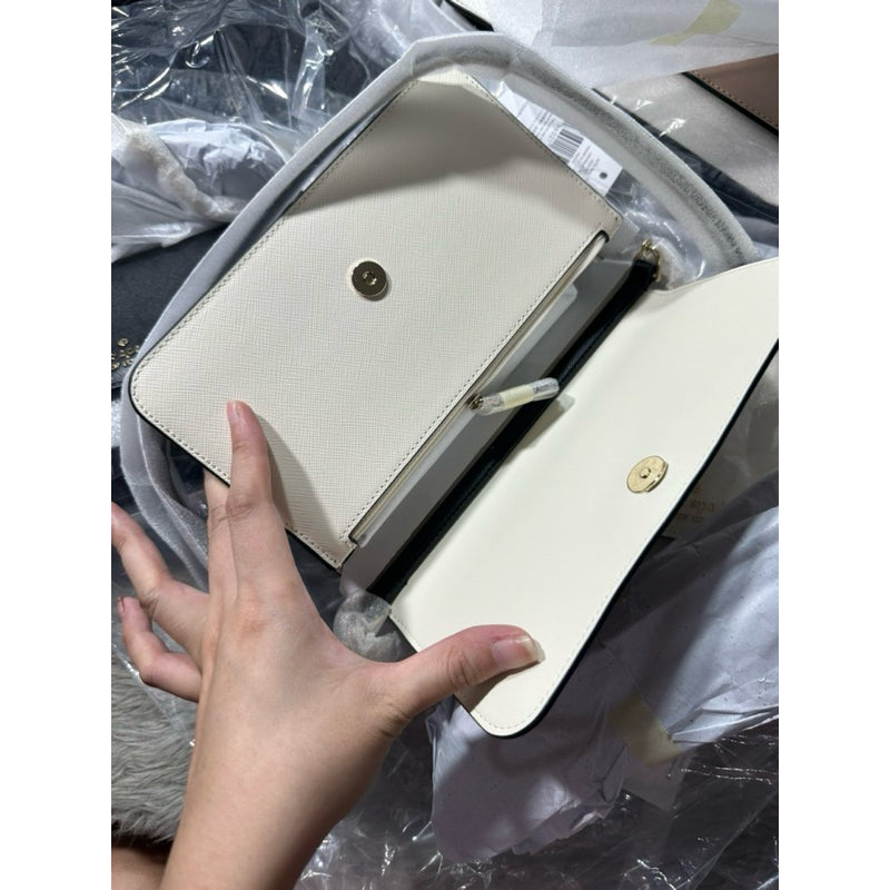 ORIG & IMPORTED KS Madison Flap Crossbody Bag in White/Black/Beige/Pink/Red
