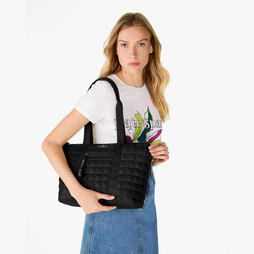ORIG & IMPORTED KS Camden Quilted Medium Tote Black Bag