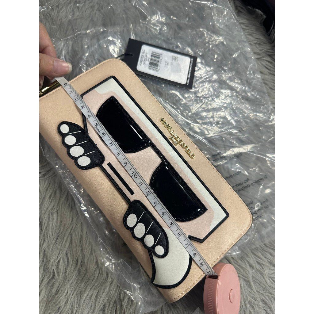 ORIG & IMPORTED Karl Lagerfeld Paris KL Maybelle Continental Long Wallet Cream