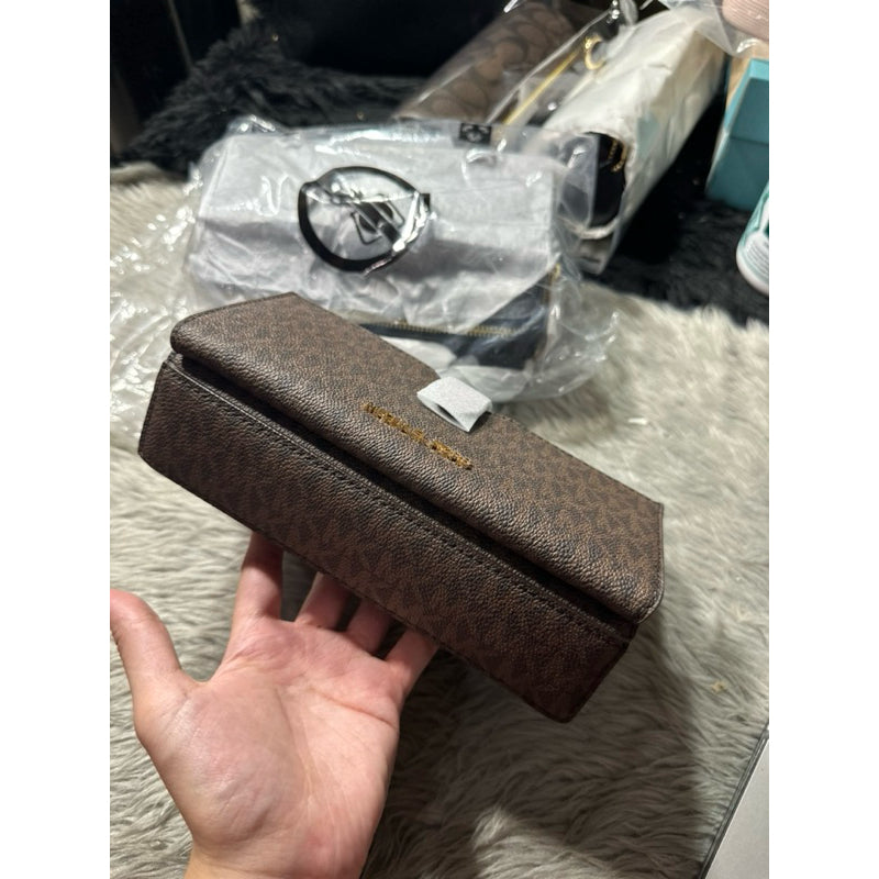 ORIG & IMPORTED MK Medium Logo Smartphone Crossbody Bag in BROWN