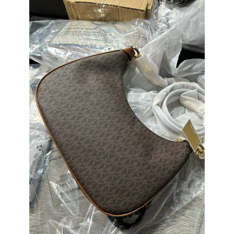 ORIG & IMPORTED MK Cora Large Signature Logo Shoulder Bag BROWN