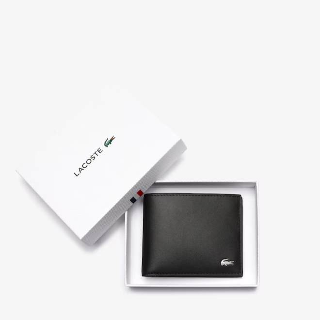 ORIG & IMPORTED LCT Men's Fitzgerald Leather 6-Card Black Brown Men’s Wallet NH1115FG