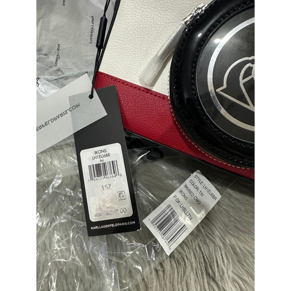ORIG & IMPORTED Karl Lagerfeld Paris KL Ikons Red Camera Crossbody Bag
