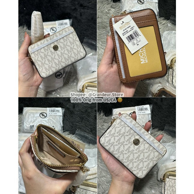 SALE! ORIG & IMPORTED MK Medium Logo Chain Zip Card Case Wallet