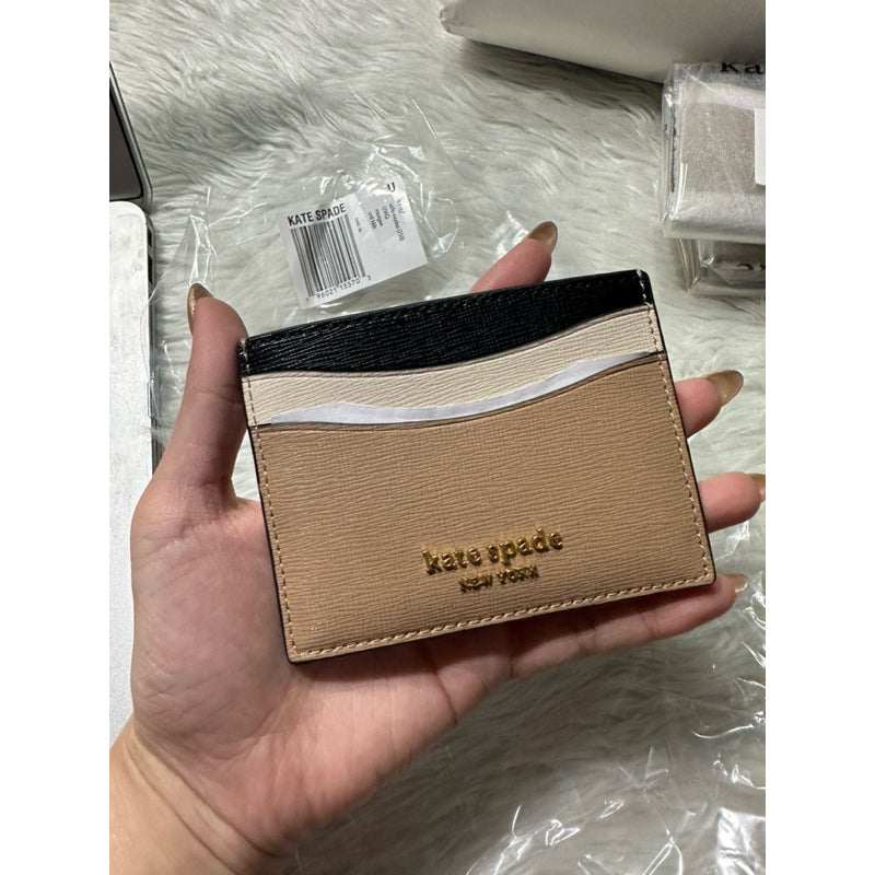 ORIG & IMPORTED KS Morgan Colorblocked Cardholder Small Wallet Beige