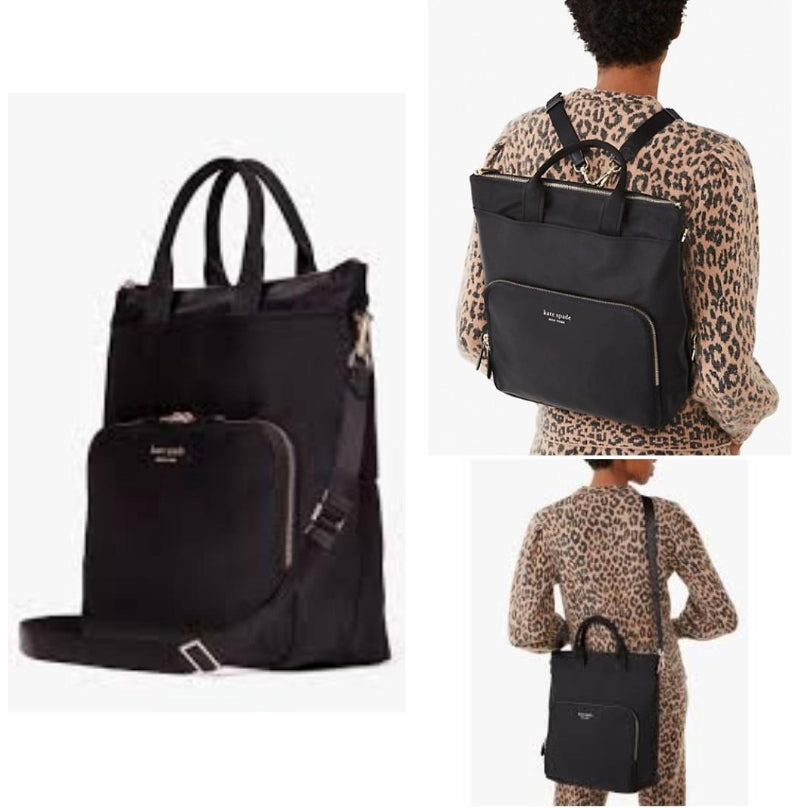 ORIG & IMPORTED KS Chelsea Convertible Backpack Black Nylon Large Bag
