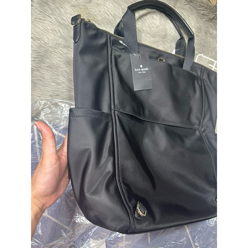 ORIG & IMPORTED KS Chelsea Convertible Backpack Black Nylon Large Bag