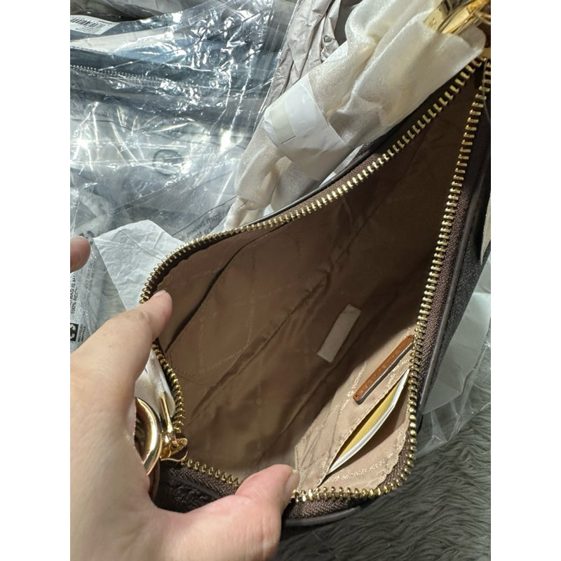 ORIG & IMPORTED MK Cora Large Signature Logo Shoulder Bag BROWN