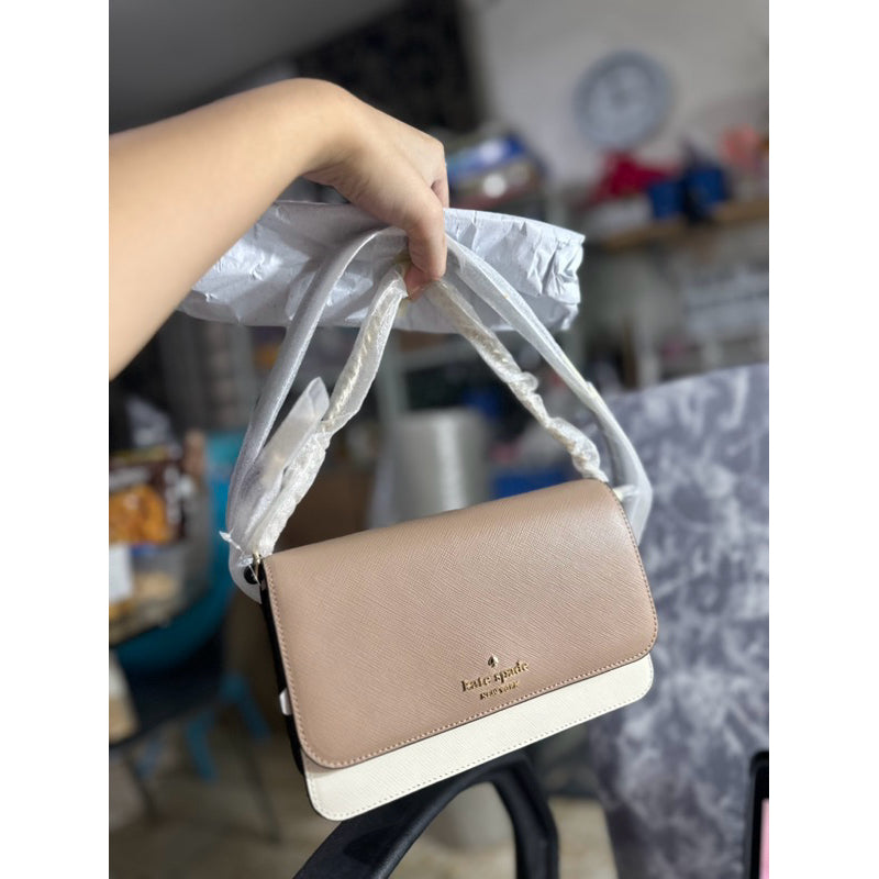 ORIG & IMPORTED KS Madison Flap Crossbody Bag in White/Black/Beige/Pink/Red