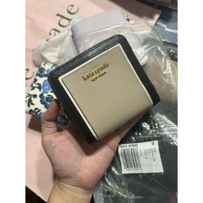 ORIG & IMPORTED KS Retail Morgan Small Compact Wallet Beige/Black