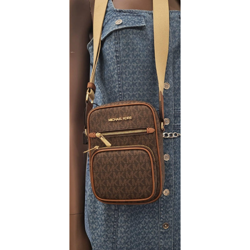 ORIG & IMPORTED MK Jet Set Small Signature Logo Crossbody Phone Bag Brown