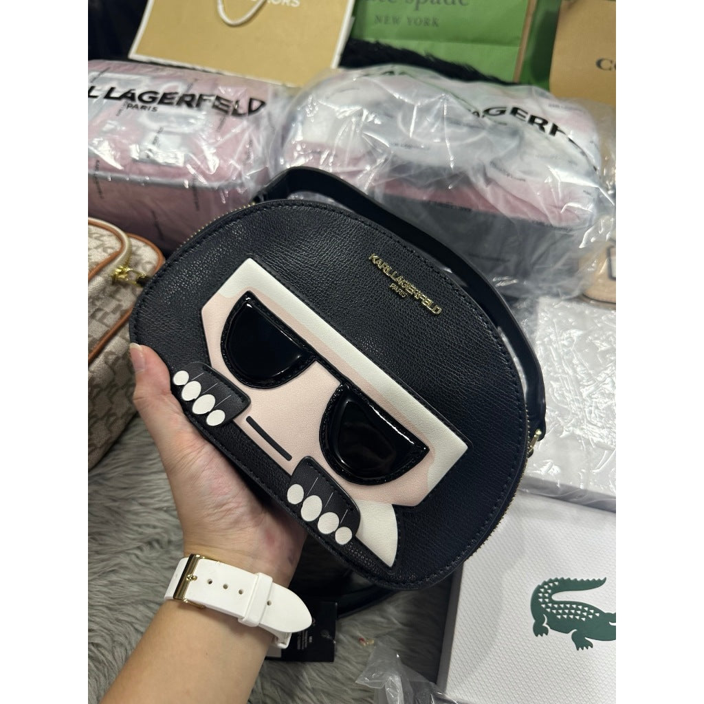 ORIG PRELOVED  KARL LAGERFELD PARIS Classic Black Maybelle Top Handle Crossbody Bag