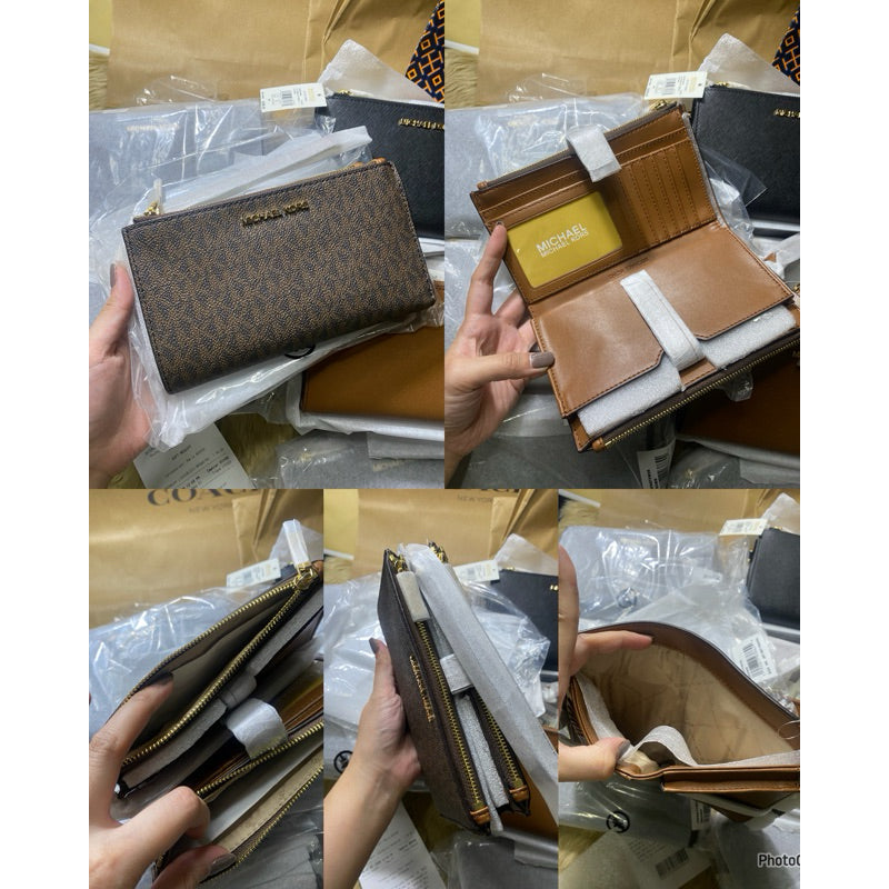 ORIG & IMPORTED MK Jet Set Travel Large Double Zip Wristlet Wallet