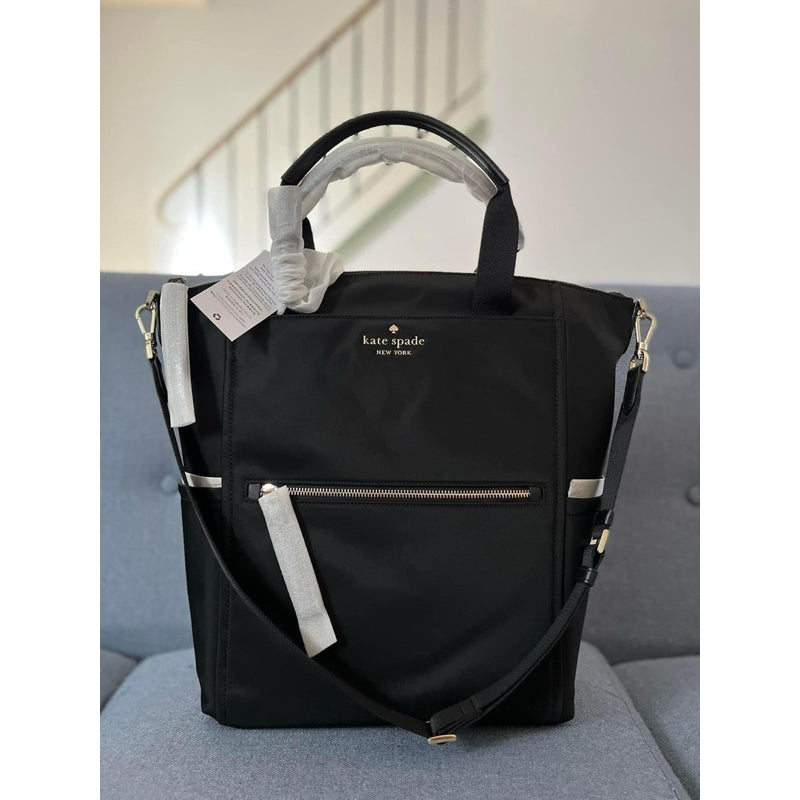 ORIG & IMPORTED KS Chelsea Convertible Backpack Black Nylon Large Bag
