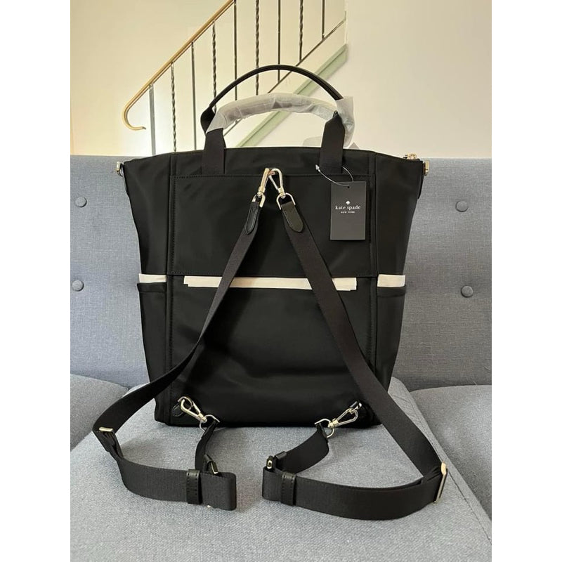 ORIG & IMPORTED KS Chelsea Convertible Backpack Black Nylon Large Bag