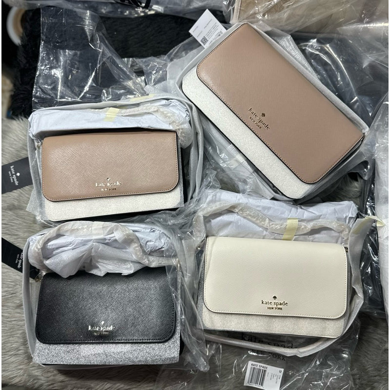 ORIG & IMPORTED KS Madison Flap Crossbody Bag in White/Black/Beige/Pink/Red