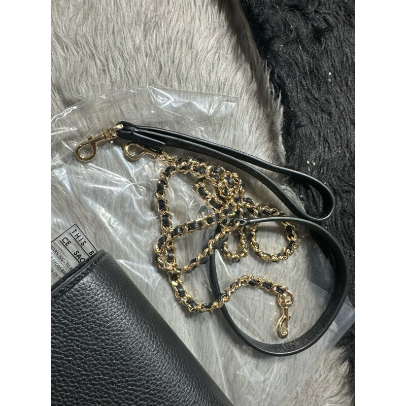 ORIG & IMPORTED TB Britten pebble chain crossbody small bag/purse/wristlet in black