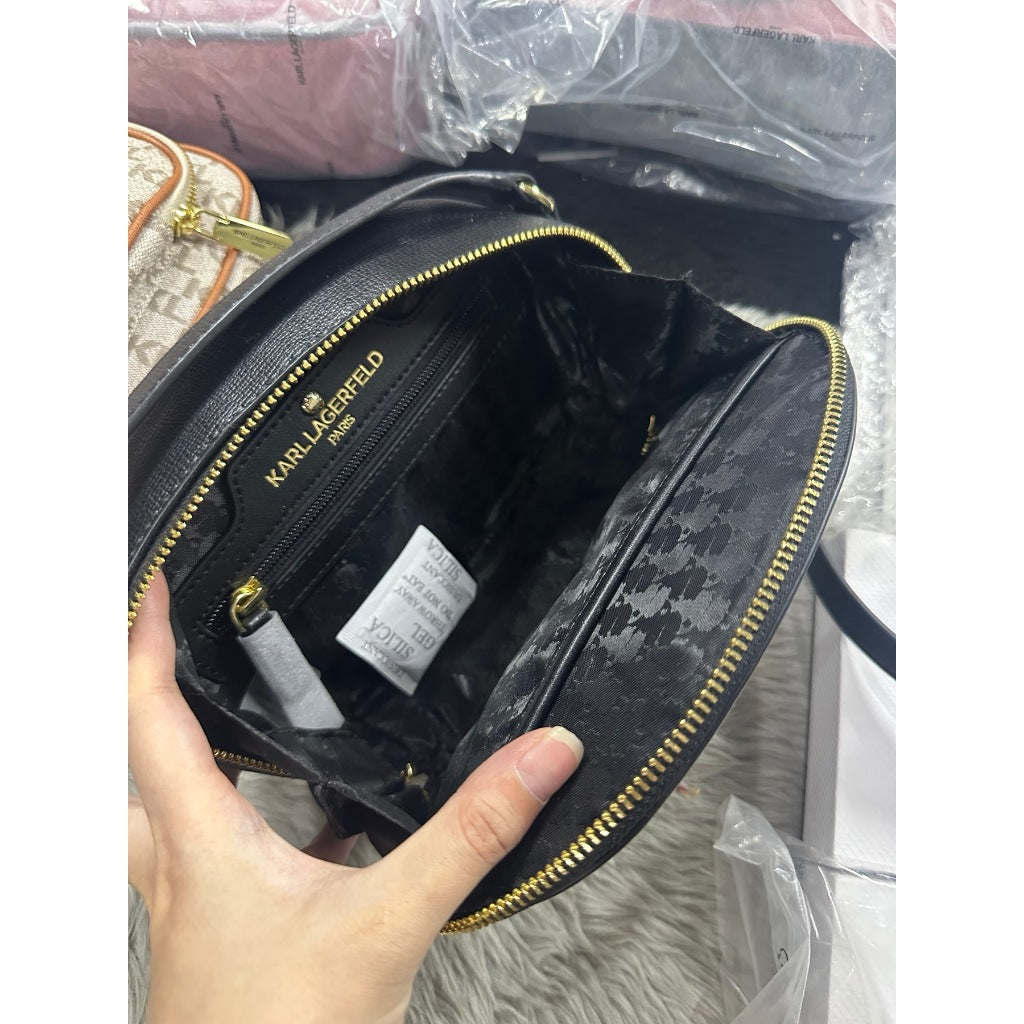 ORIG PRELOVED  KARL LAGERFELD PARIS Classic Black Maybelle Top Handle Crossbody Bag