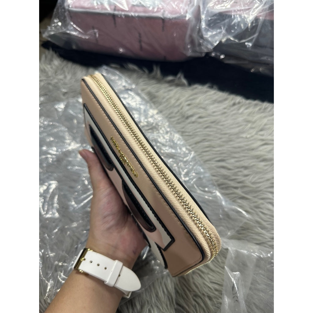 ORIG & IMPORTED Karl Lagerfeld Paris KL Maybelle Continental Long Wallet Cream
