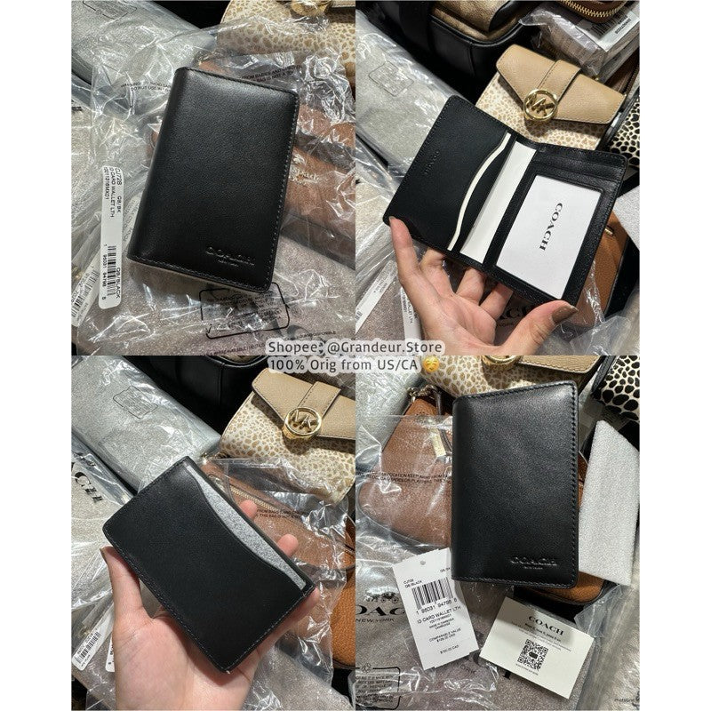 ORIG & IMPORTED CCH ID Wallet In Signature Canvas Small Men Card Holder Wallet