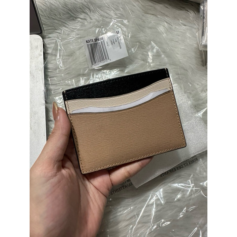 ORIG & IMPORTED KS Morgan Colorblocked Cardholder Small Wallet Beige