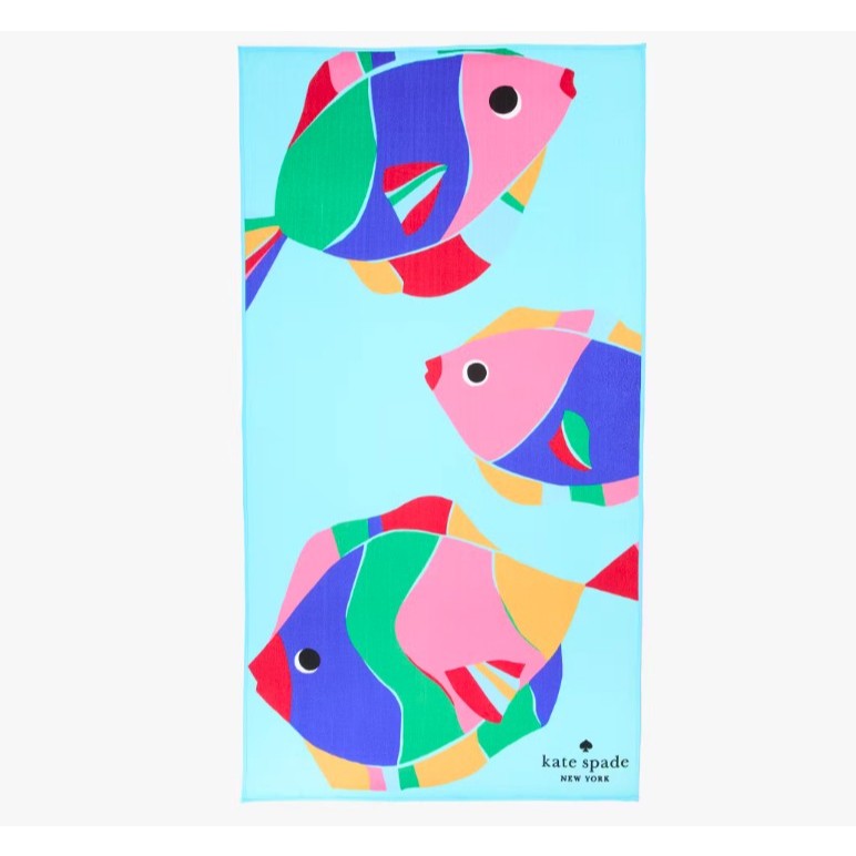 ORIG & IMPORTED KS Tropical Fish Beach Large Towel Blue