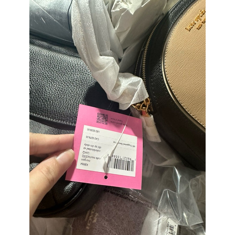 ORIG & IMPORTED KS Morgan Colorblocked Double-zip Dome Crossbody Bag Beige