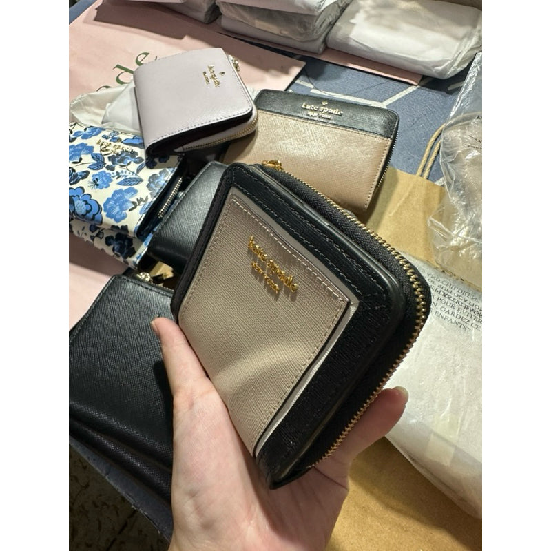 ORIG & IMPORTED KS Retail Morgan Small Compact Wallet Beige/Black