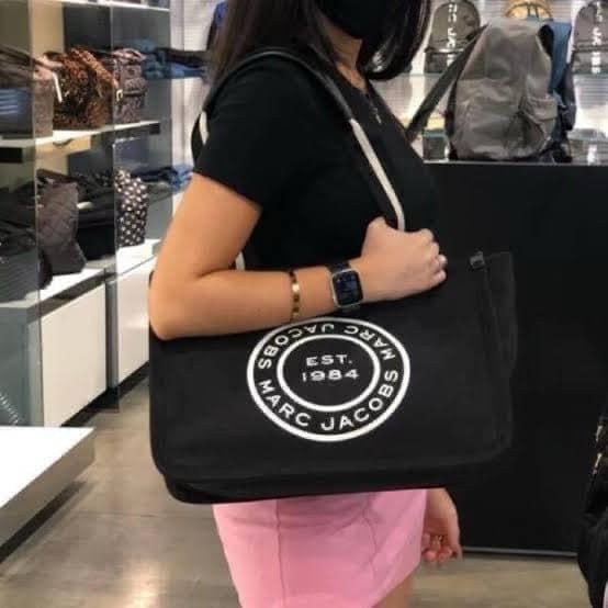 ORIG & IMPORTED MJ Signet Canvas Medium Tote Bag Black