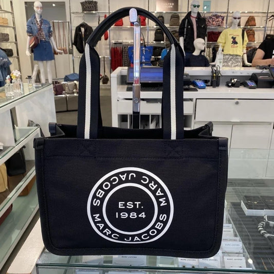 ORIG & IMPORTED MJ Signet Canvas Medium Tote Bag Black