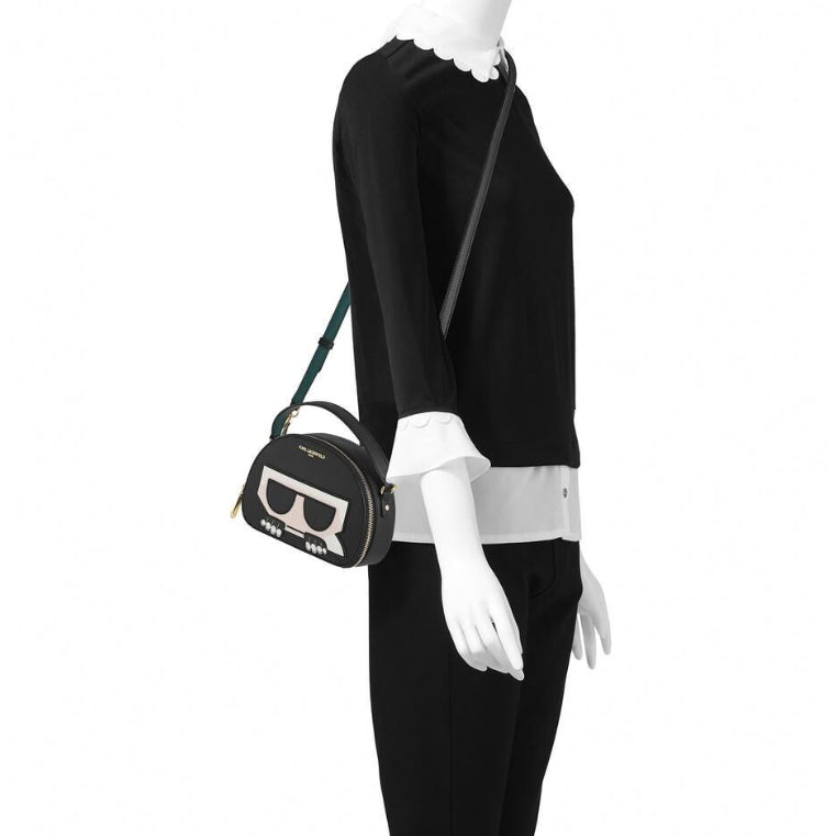 ORIG PRELOVED  KARL LAGERFELD PARIS Classic Black Maybelle Top Handle Crossbody Bag