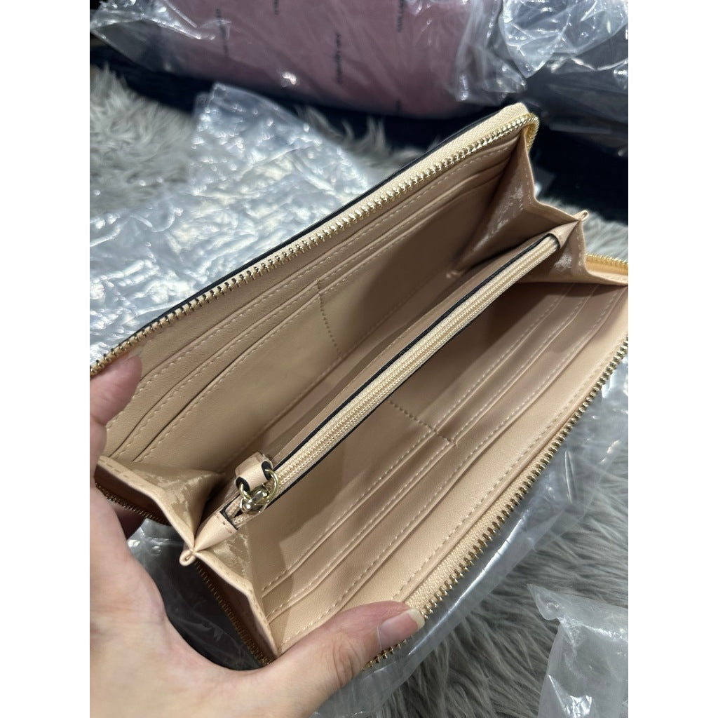 ORIG & IMPORTED Karl Lagerfeld Paris KL Maybelle Continental Long Wallet Cream