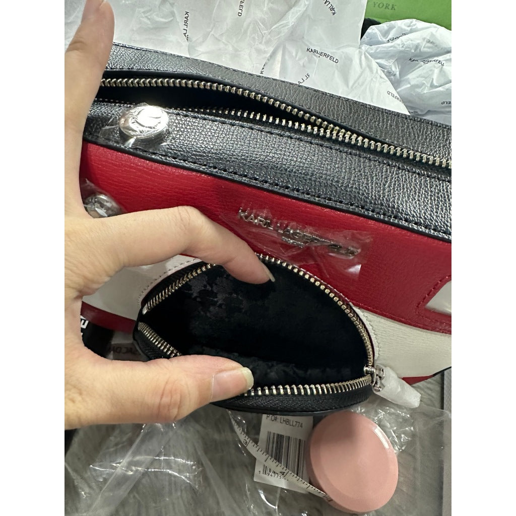 ORIG & IMPORTED Karl Lagerfeld Paris KL Ikons Red Camera Crossbody Bag