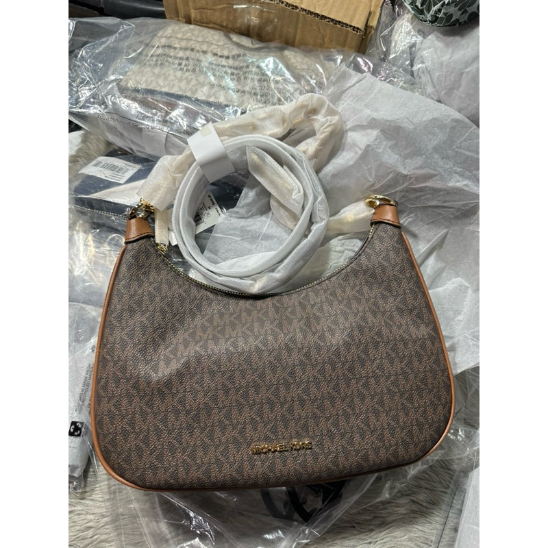 ORIG & IMPORTED MK Cora Large Signature Logo Shoulder Bag BROWN